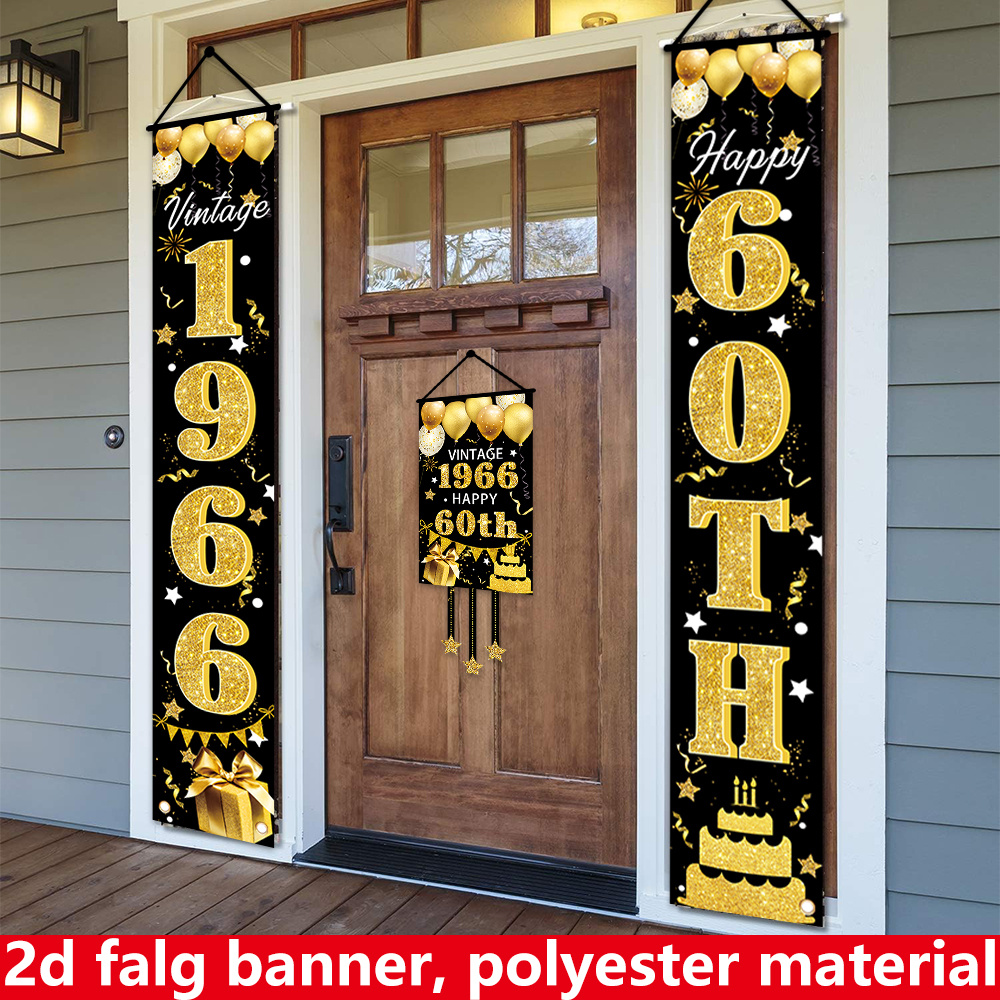 2D Flat 3-Piece 60th Birthday  - Party Banner Gold recensie en prijs