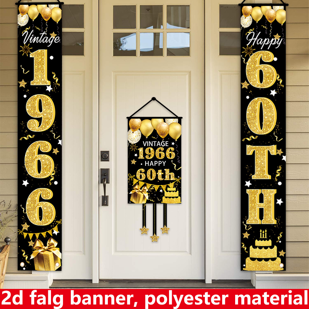 2D Flat 3-Piece 60th Birthday  - Party Banner Gold recensie en prijs