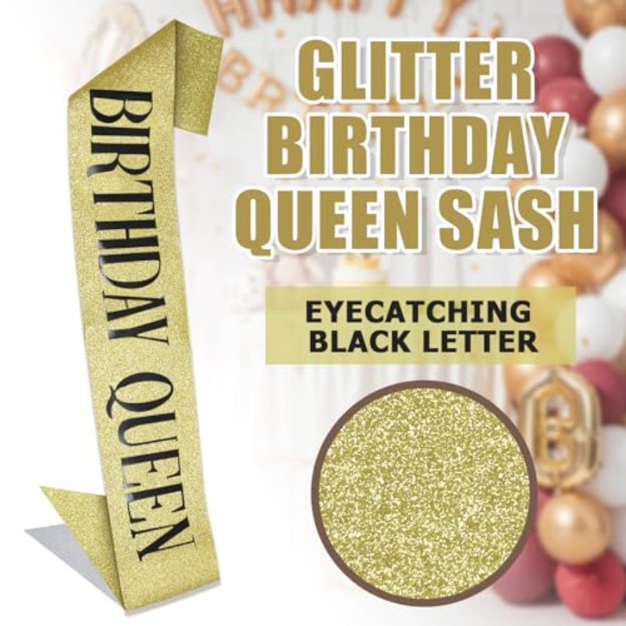 Birthday Queen Sash Glitter Go - Birthday Sash Glitter recensie en prijs