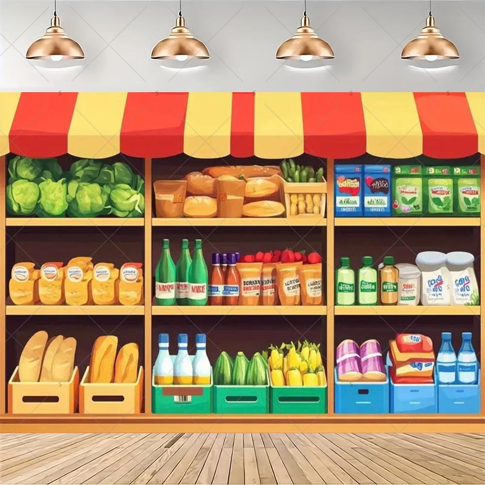 Colorful Supermarket Shelf Bac - Party Event Supply Store recensie en prijs