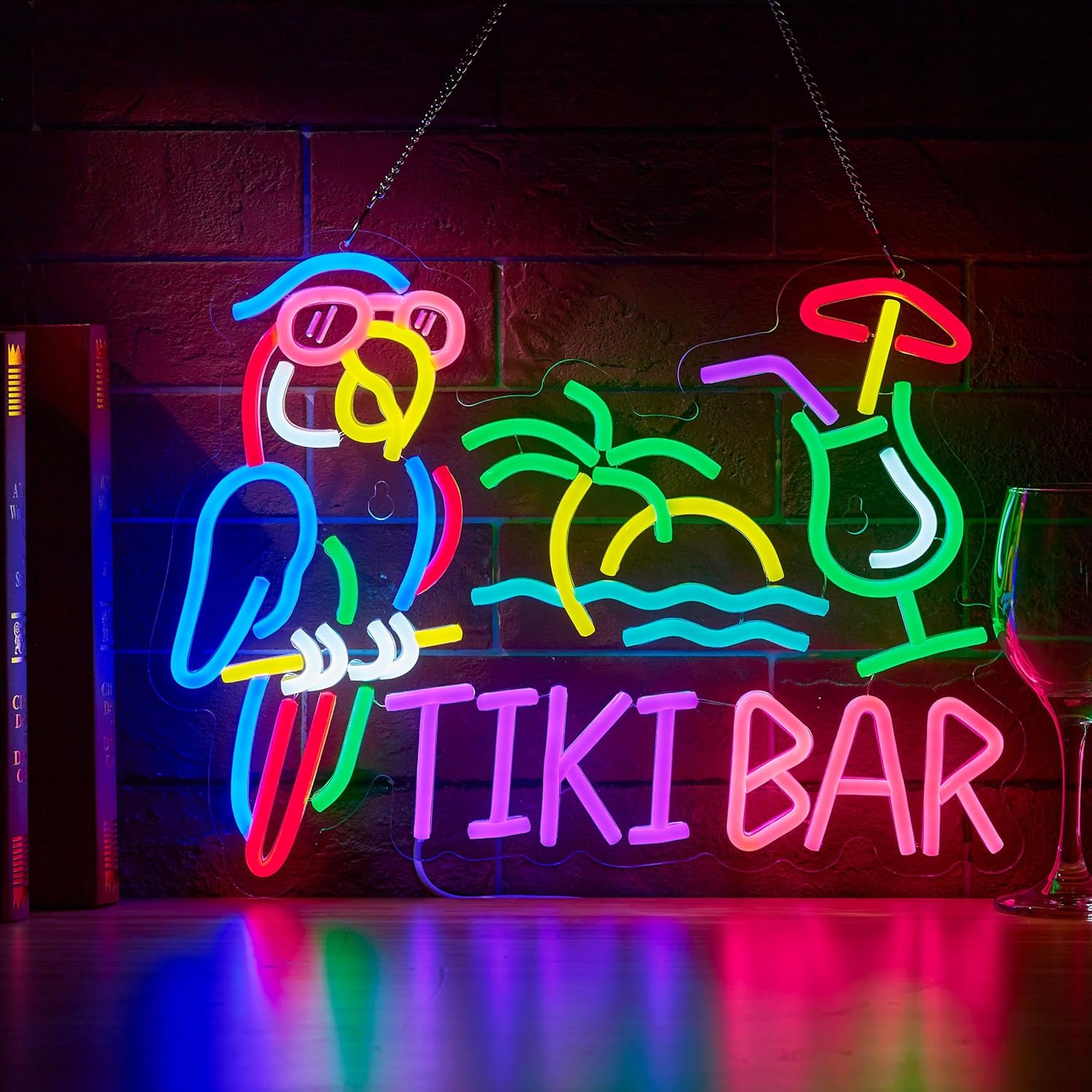 Tiki Bar Parrot Palm Tree Neon - Neon Sign Party recensie en prijs