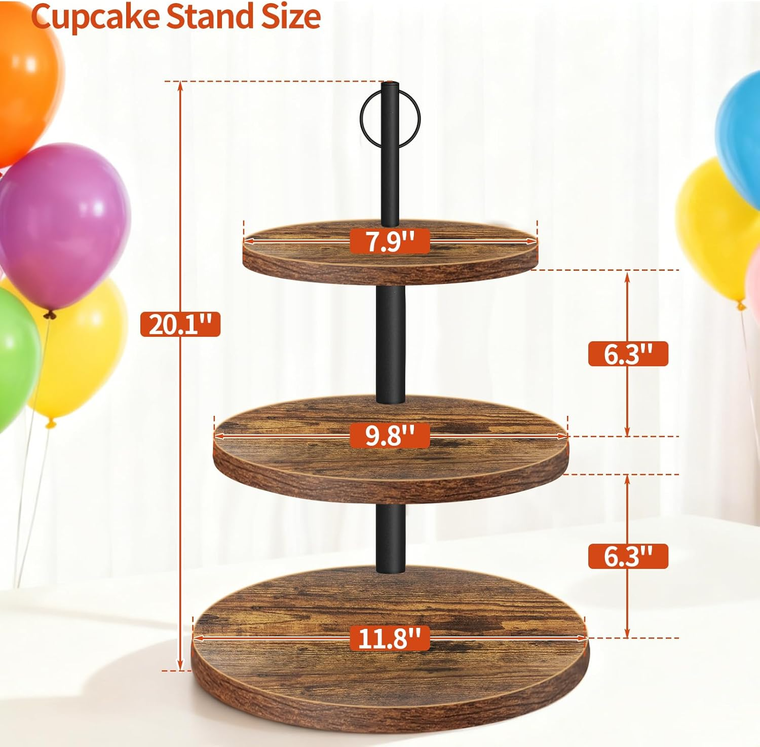 3-Tier Rustic Wood Cupcake Sta - Cupcake Stand Tier recensie en prijs