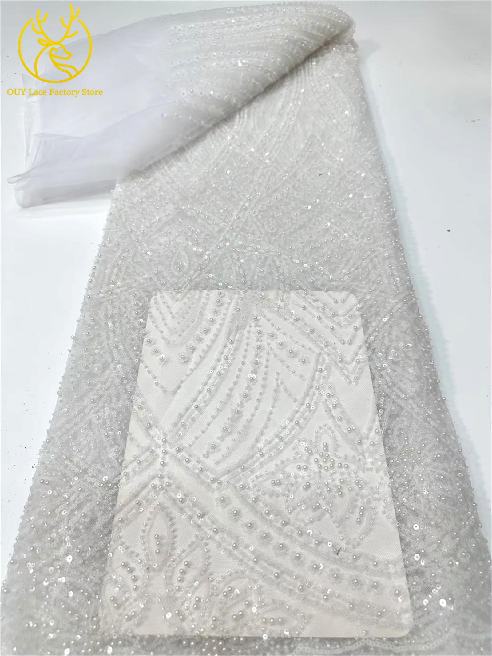 African Gold Beaded Lace Fabri - Glitter Tablecloth recensie en prijs