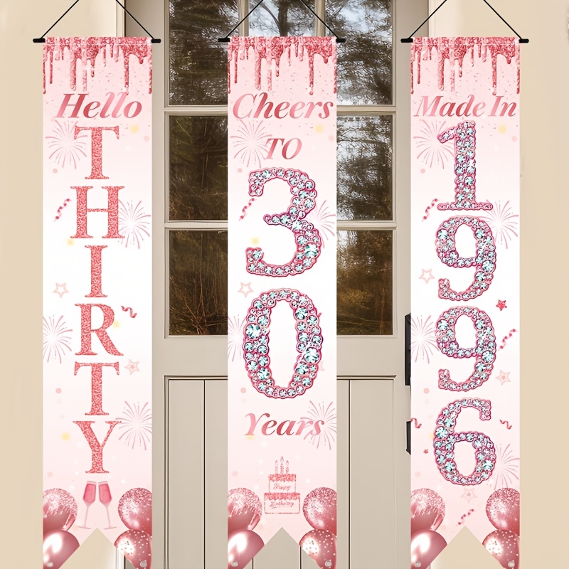 2D Flat 3Pcs Pink Gold 30th Bi - Party Banner Gold recensie en prijs