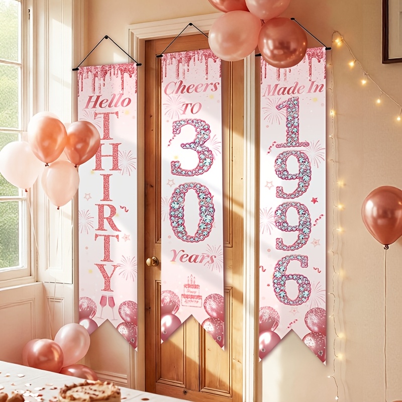 2D Flat 3Pcs Pink Gold 30th Bi - Party Banner Gold recensie en prijs