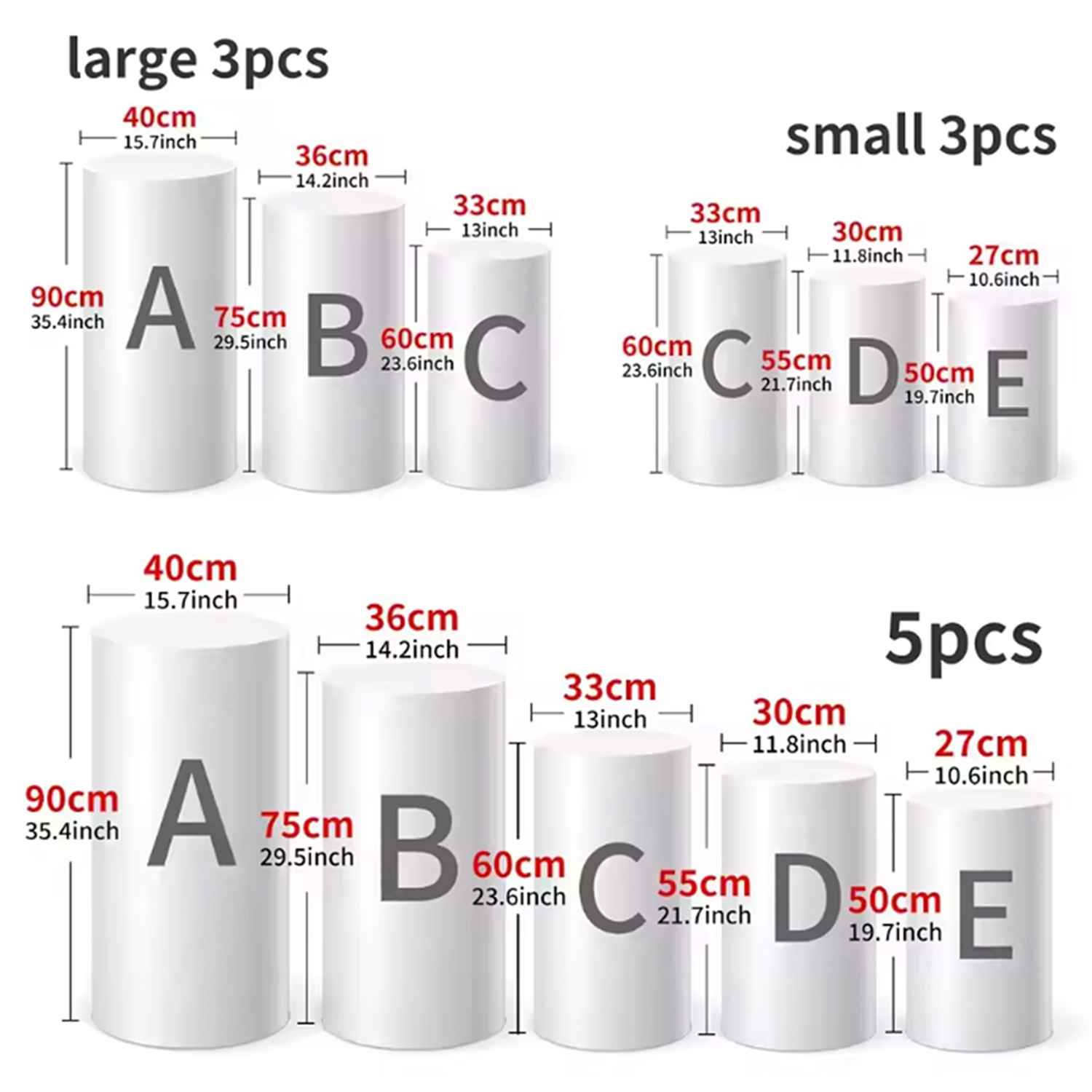 Yeele 1PCS/3PCS/5PCS White Cyl - Dessert Table Backdrop recensie en prijs
