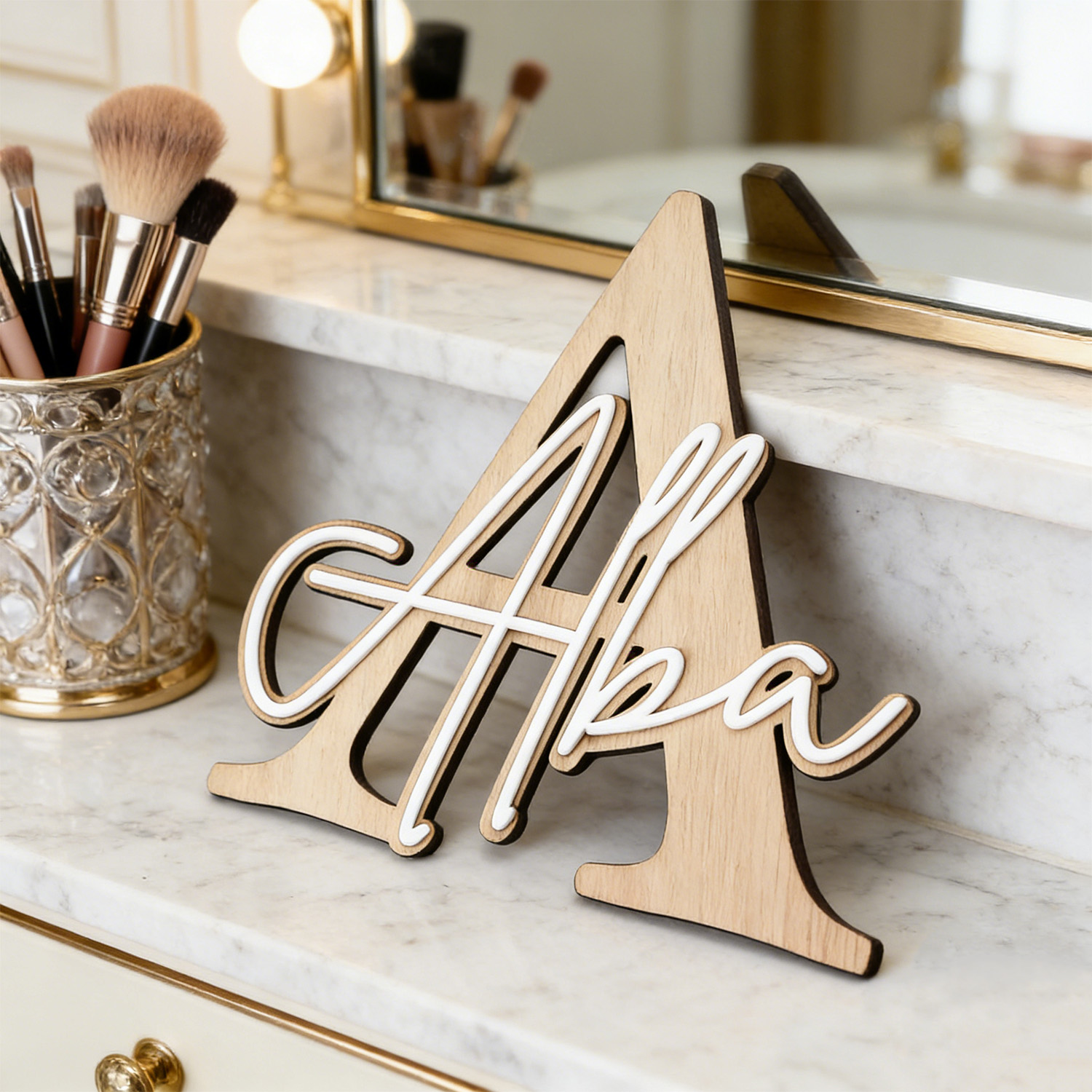 1pc Double-layer Wooden Name D - Eve Party recensie en prijs
