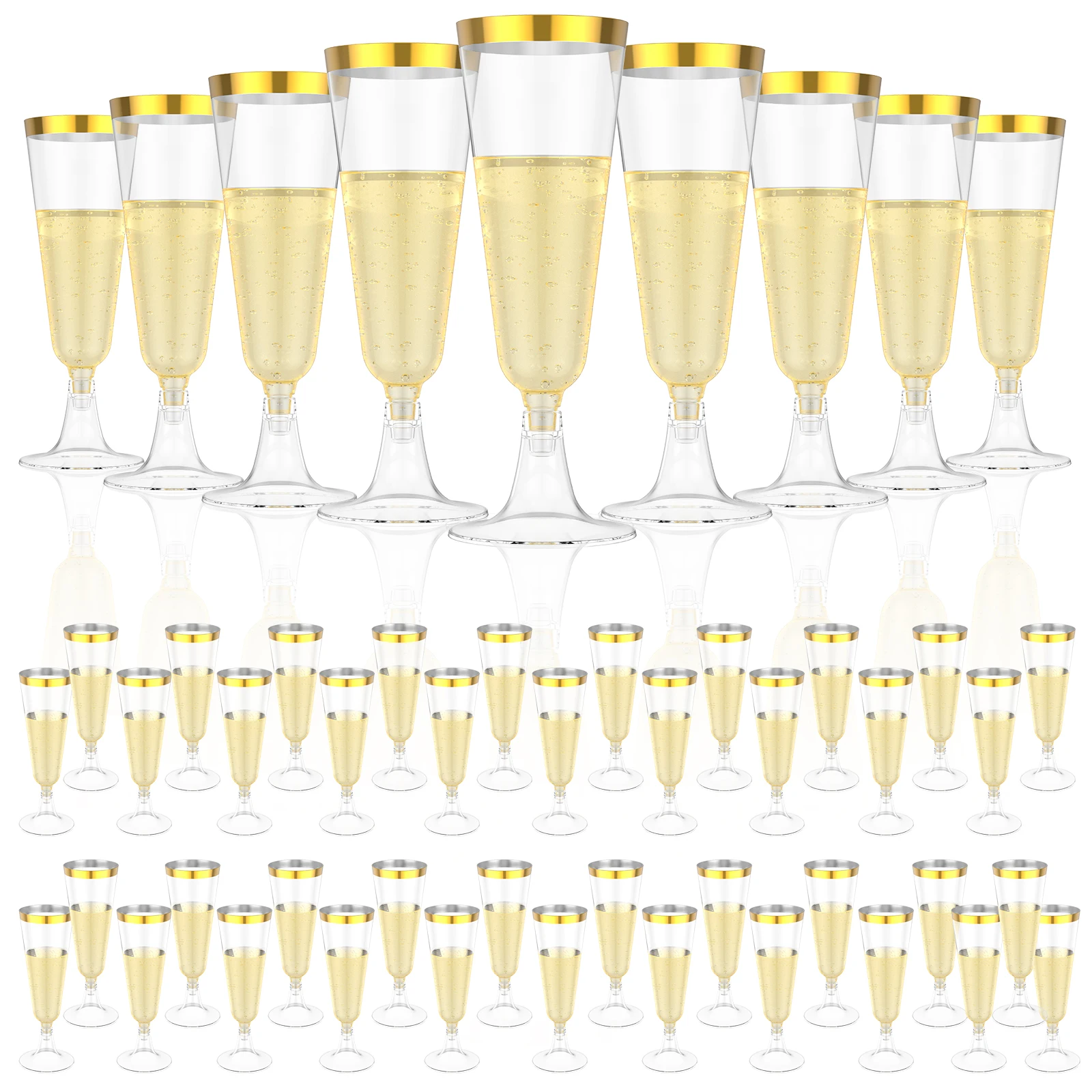 50Pcs Plastic Champagne Flutes - Plastic Cup 50Pcs recensie en prijs