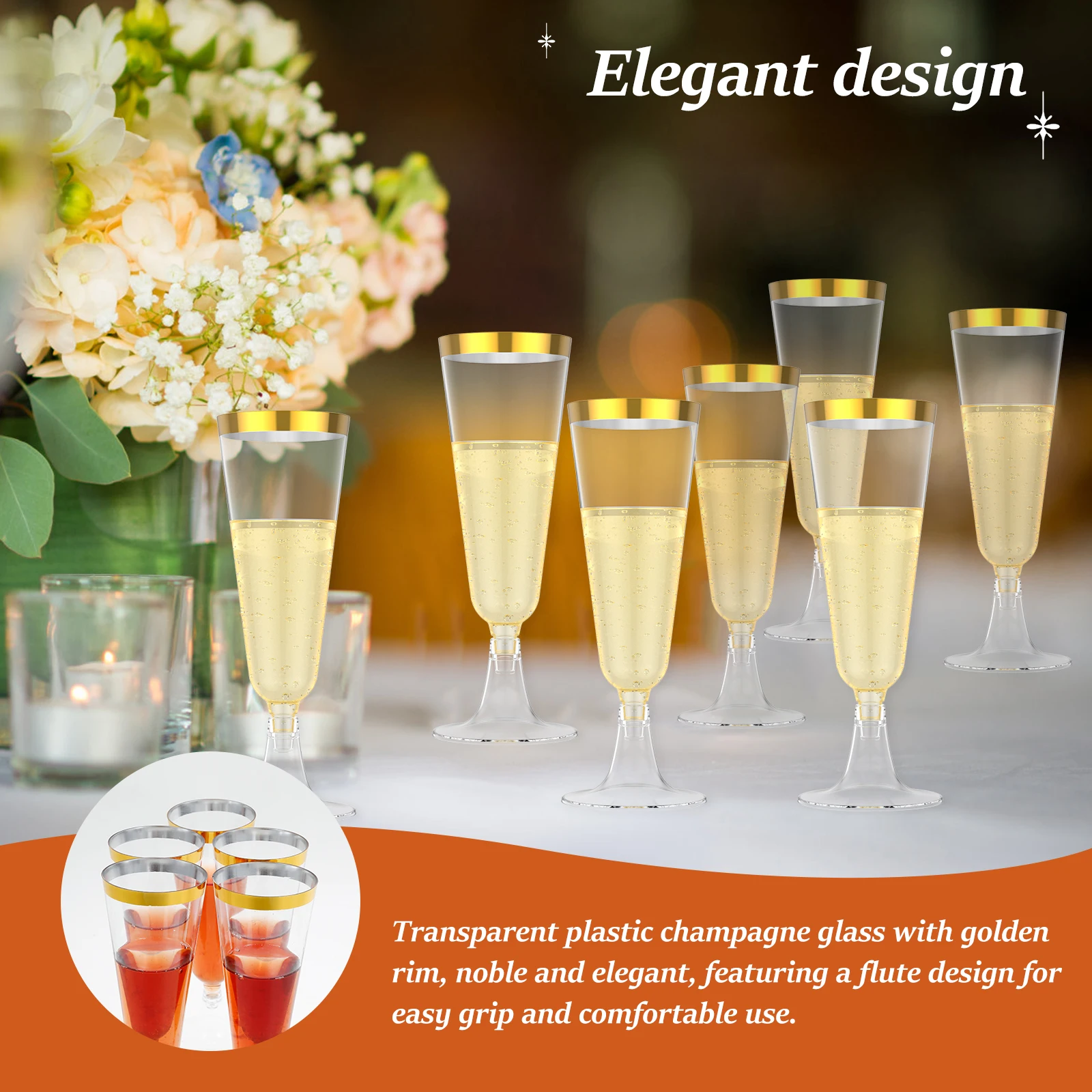 50Pcs Plastic Champagne Flutes - Plastic Cup 50Pcs recensie en prijs
