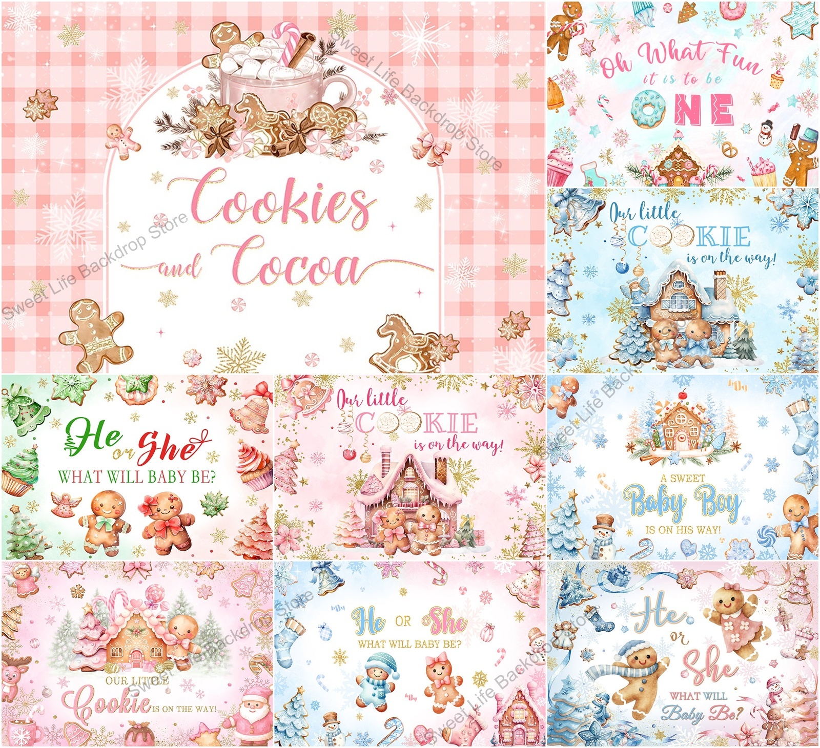 Christmas Gingerbread Baby Sho - Dessert Table Backdrop recensie en prijs