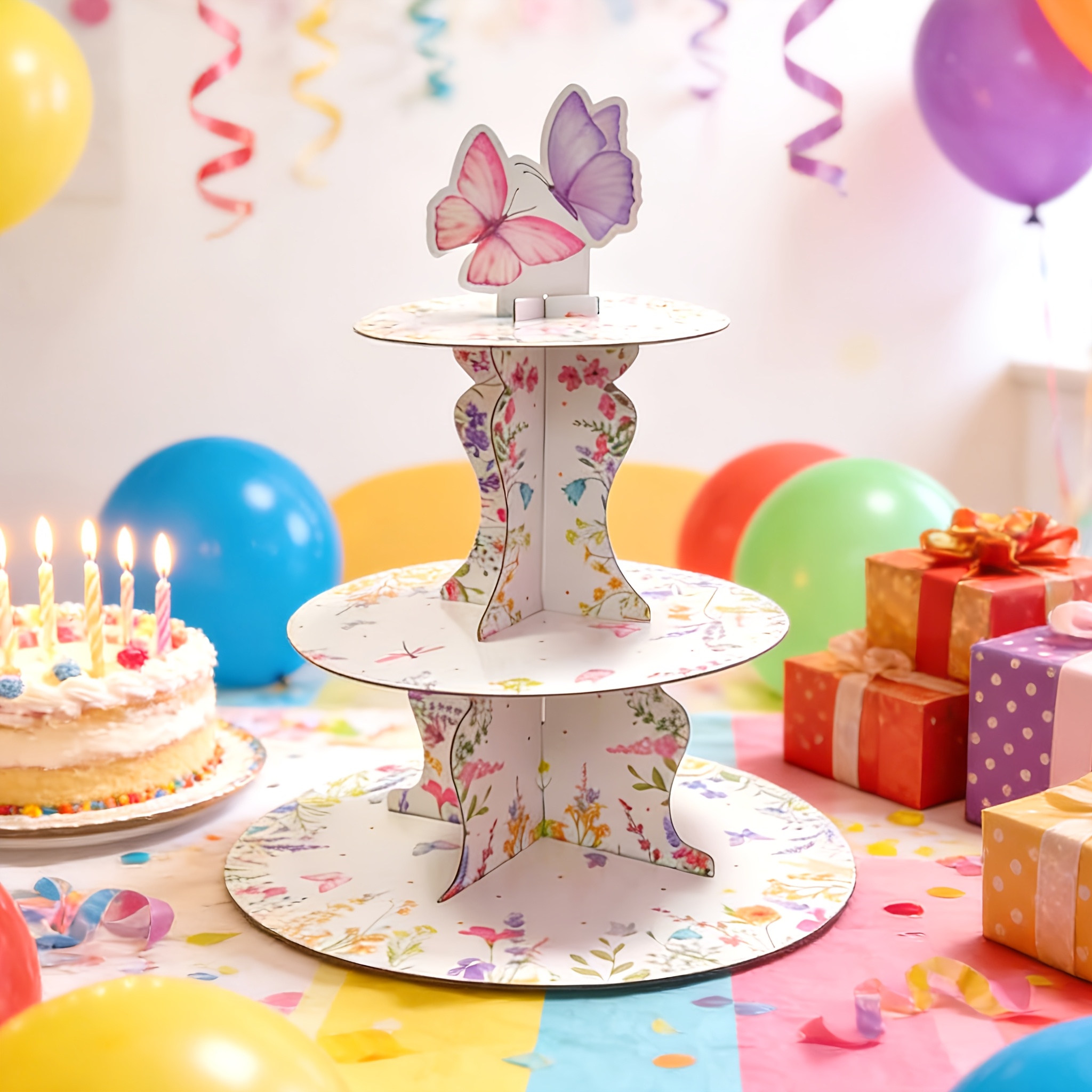 3-Tier Wildflower Butterfly Ca - Cupcake Stand Tier recensie en prijs