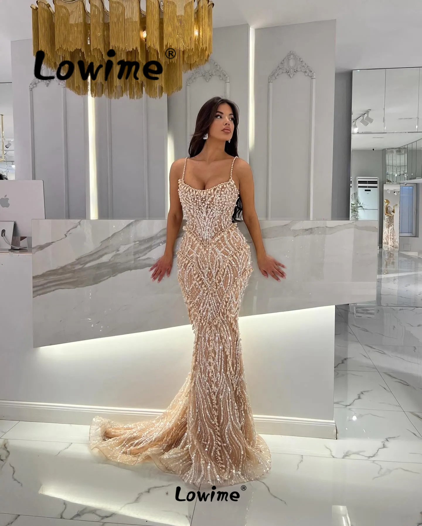 Champagne Pearl Prom Dress Mer - Glitter Tablecloth recensie en prijs