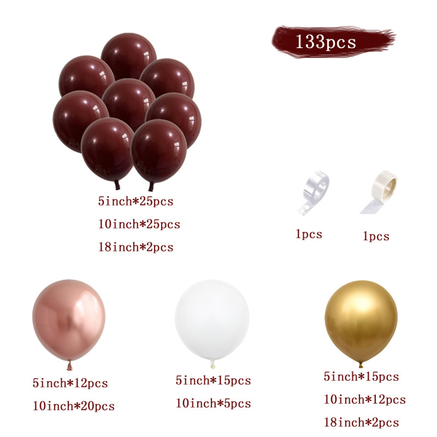 Garnet Balloon Set Garland Arc - Party Event Supplier recensie en prijs