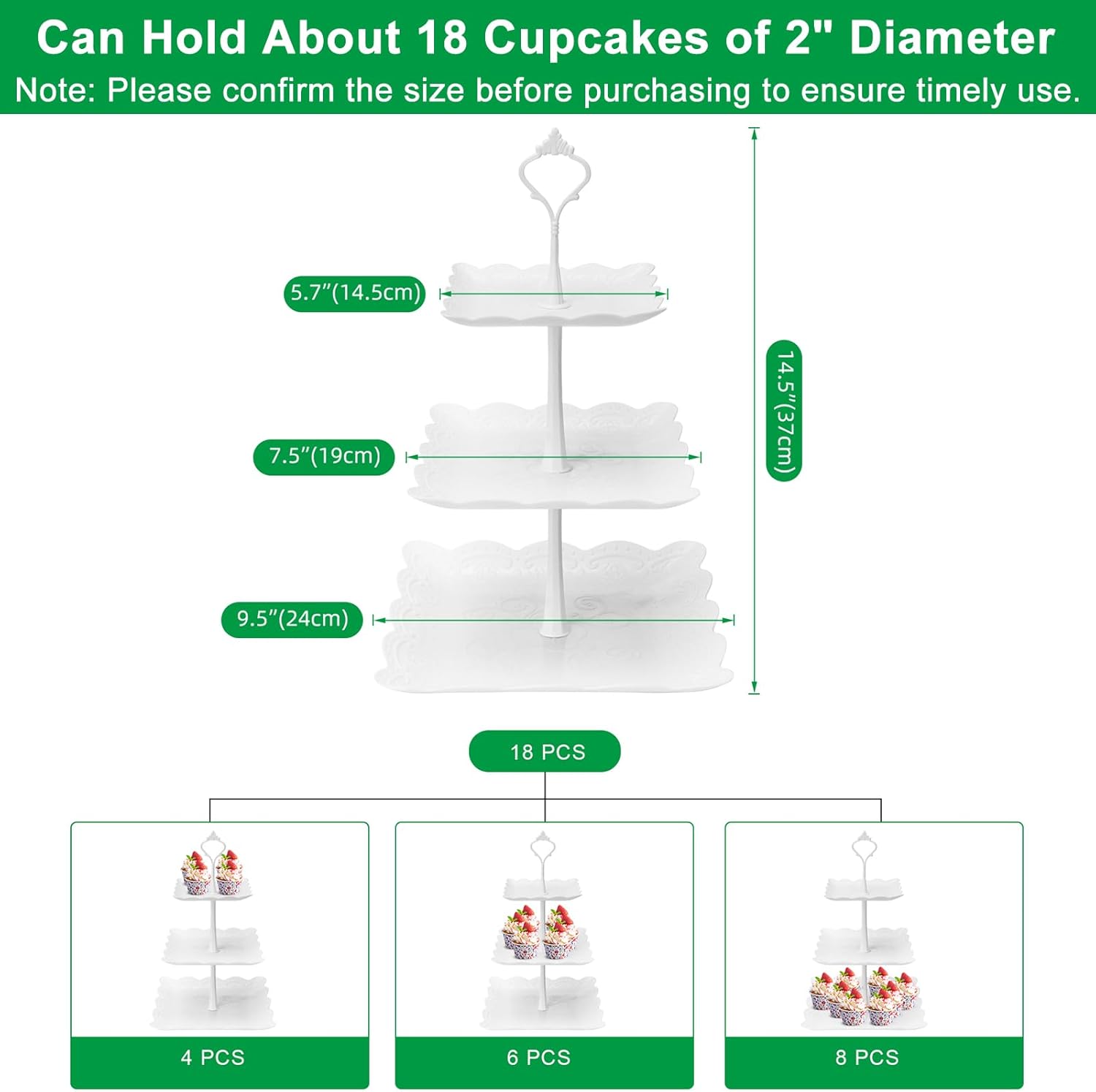 3 Tier Cupcake Stand, Plastic  - Cupcake Stand Tier recensie en prijs