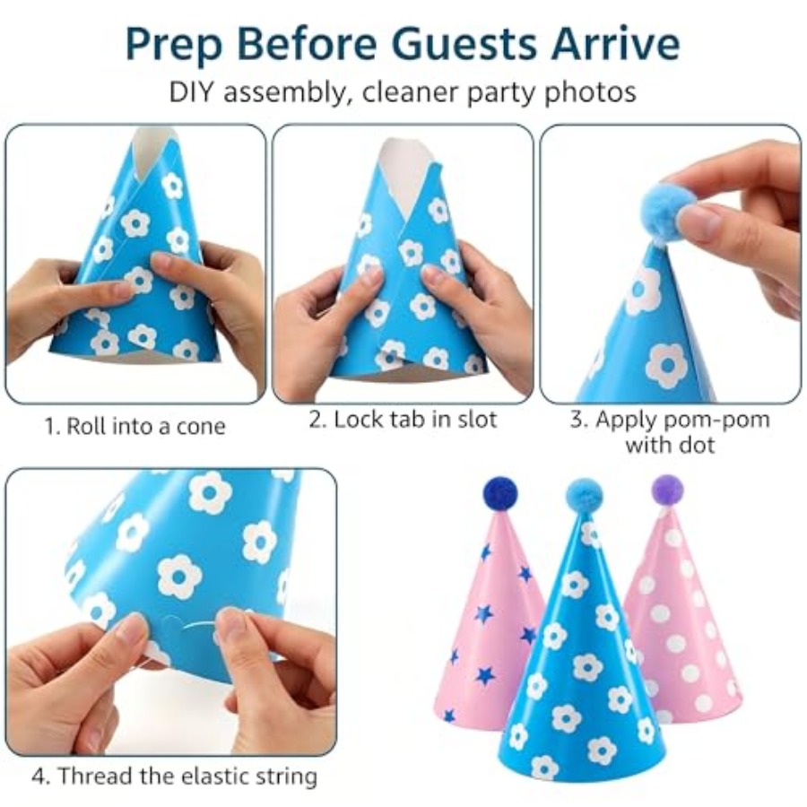 Beurio Pastel Party Hats for a - Party Hat Cone recensie en prijs