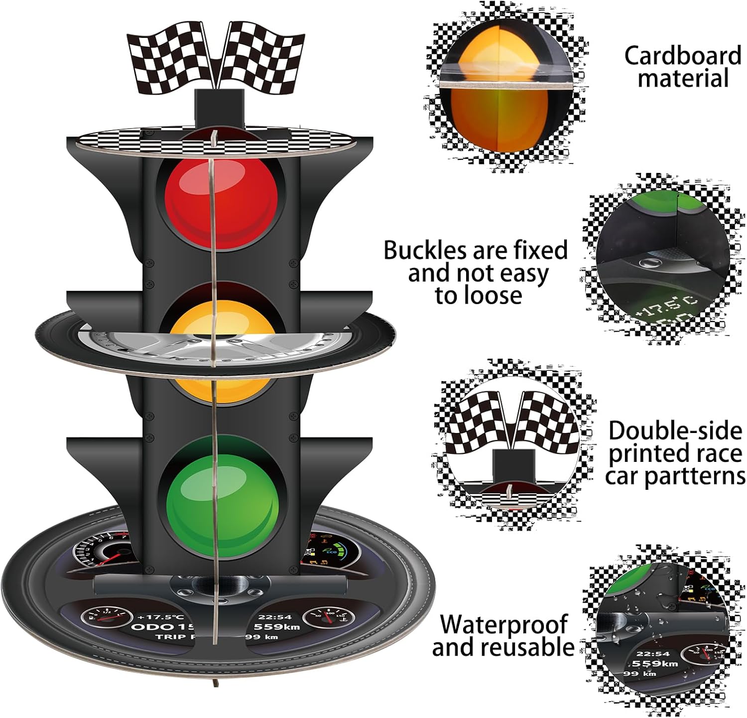 3-Tier Race Car Cupcake Stand, - Cupcake Stand Tier recensie en prijs