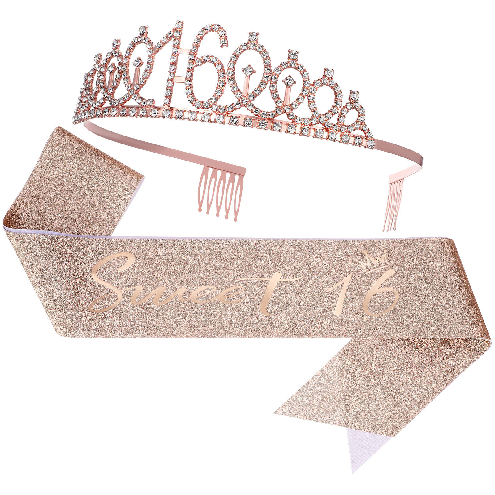1Set Glittering Birthday Tiara - Birthday Sash Glitter recensie en prijs