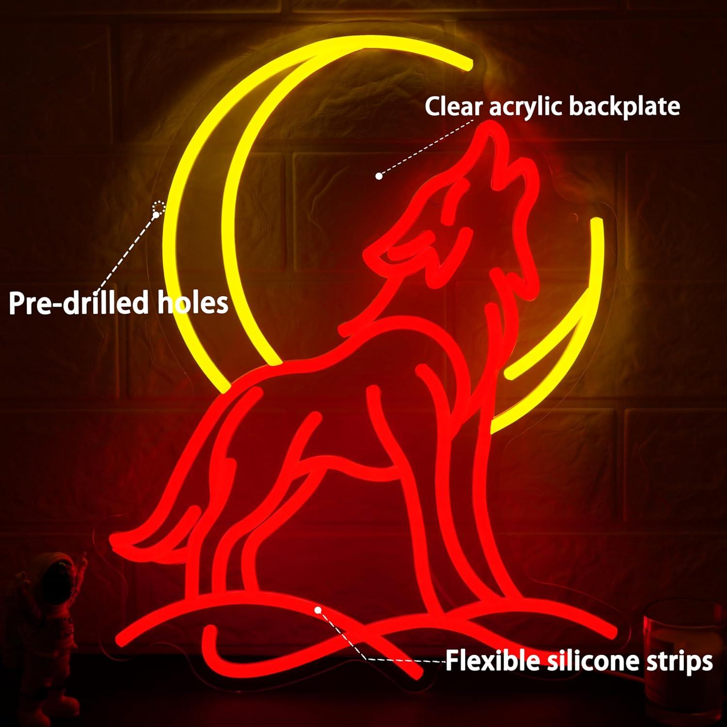 Howling Wolf Neon Sign Dimmabl - Neon Sign Party recensie en prijs